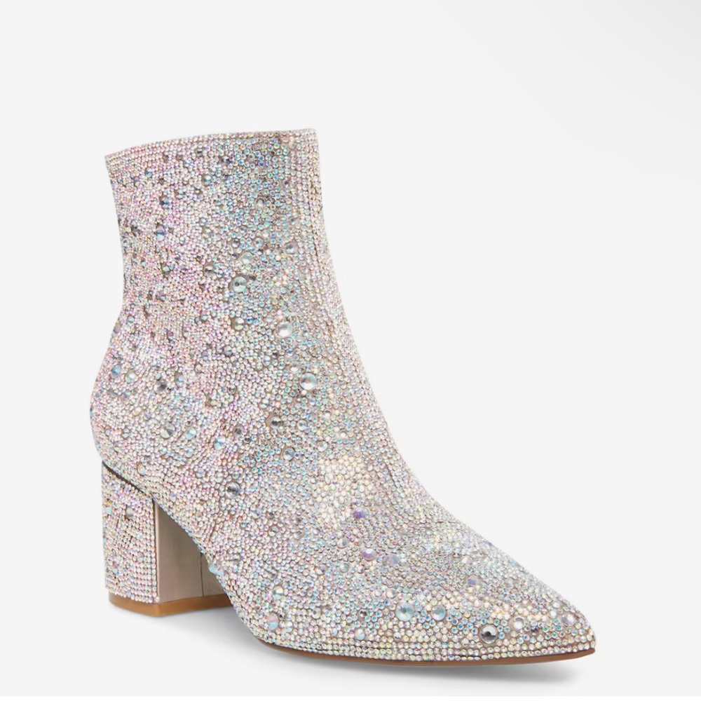 Betsy Johnson Kyla Rhinestone Booties Size 8